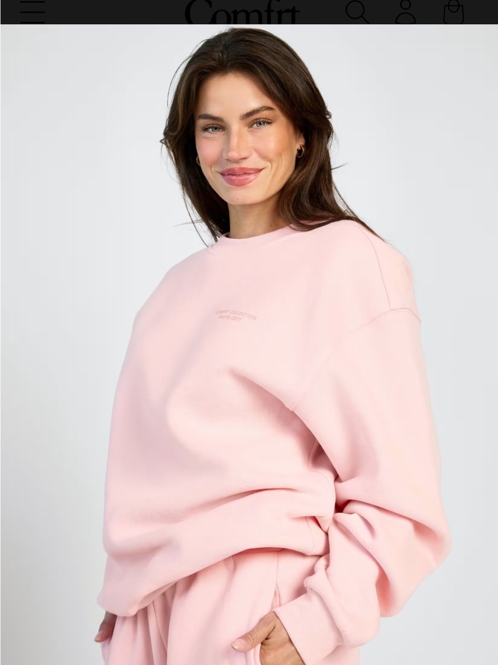 Comfrt Collection Pastel Edit Oversized Fleece Crewneck Sweatshirt. Size M